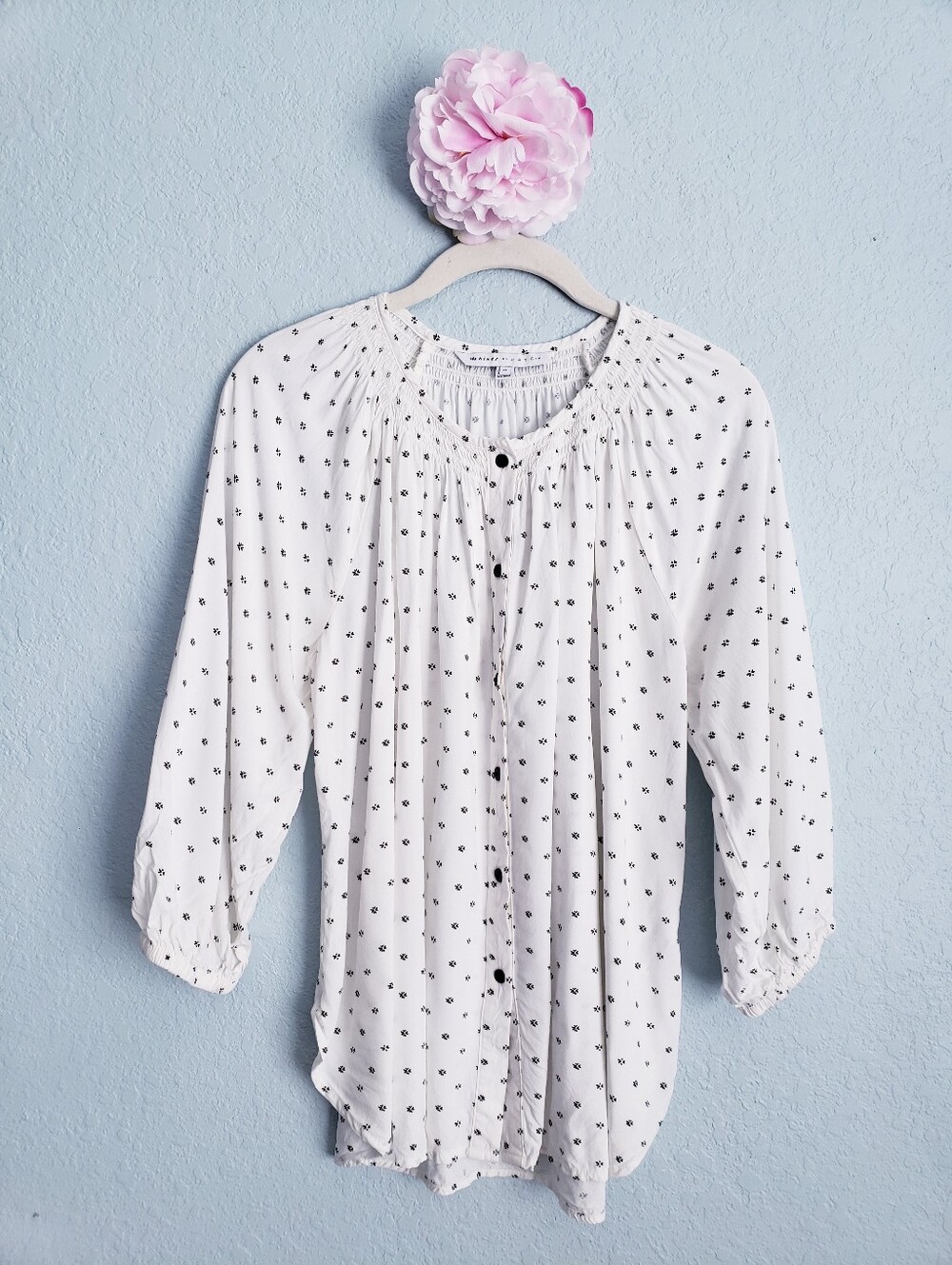 The Nines by Hatch Polka Dot Long Sleeve Maternity Blouse